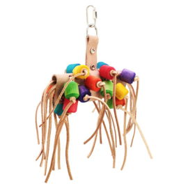 vogelspeelgoed leather string Multi-color 28x15x10 cm
