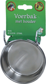 Boon voerbak RVS met houder universeel, Ø 9,5 cm- 270 ml.