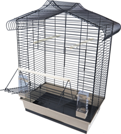 Interzoo vogelkooi Vega, zwart/beige.