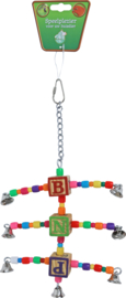 Boon vogelspeelgoed triple arms met kralen en bellen, 20 cm.