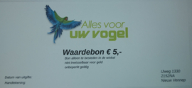 Waardebon € 5,-