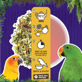 Back Zoo Nature Parrot Tea Leaves & Blossom