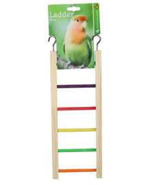 Boon vogel speelgoed ladder hout 6-traps gekleurd 37cm