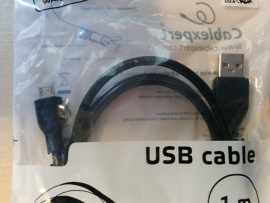 USB 2.0 A naar Micro B plug 1.mtr