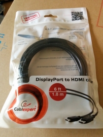 Displayport-HDMI kabel 1.8m