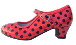 Spaanse schoenen rood zwart glossy