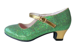 Chaussures flamenco Vert d'or glitter