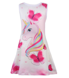 Eenhoorn jurk Unicorn jurk meisje roze + GRATIS knuffel