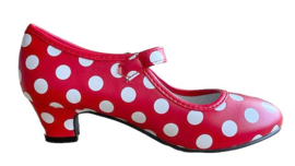 Flamenco Schuhe rot weißen Punkten