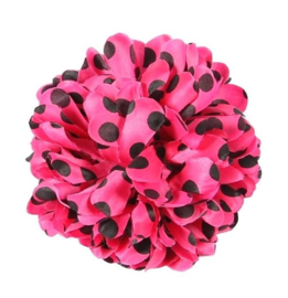 Fleur flamenco rose pois noir