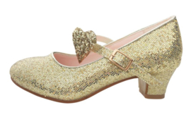 Spaanse schoenen goud glitter hart Deluxe