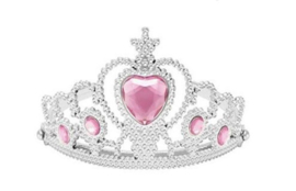 Elsa jurk roze wit Luxe + GRATIS kroon