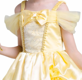 Prinsessenjurk licht geel Luxe + GRATIS haarband