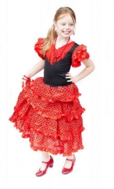 Flamenco jurk rood zwart
