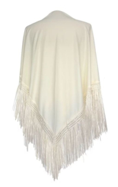 Foulard Chale Flamenco  bianco crema Medium