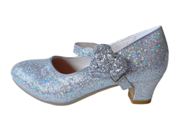 Spaanse schoenen zilver glitter hart Deluxe