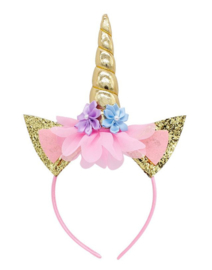 Eenhoorn Unicorn jurk regenboog Deluxe + GRATIS haarband