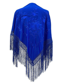 Manton Flamenco royal azul flores Mediana