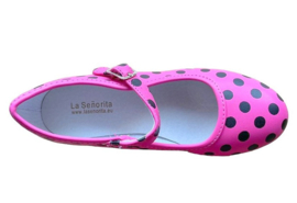 Flamenco Schuhe rosa schwarzen Punkten