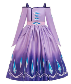 Elsa jurk paars Deluxe + GRATIS ketting