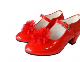 Flamenco scarpa clip fiore rosso