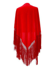 Manton Flamenco rojo liso Grande