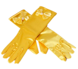 Prinsessenjurk Bella geel Luxe + GRATIS handschoenen