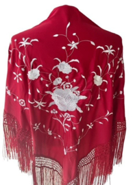 Manton Flamenco rojo cereza blanco Mediana