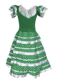 Vestito Flamenco verde bianco