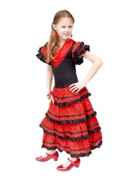 Flamenco jurk zwart rood