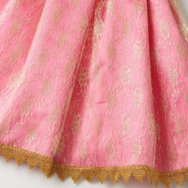 Prinsessenjurk Royal Queen Deluxe roze goud + kroon