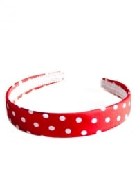 Headband red white dots