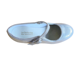 Zapato Flamenco plata purpurina