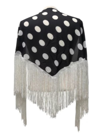 Foulard Chale Flamenco  nero con bianco puntino