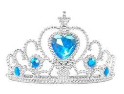 Prinsessenjurk licht blauw + broche en GRATIS kroon