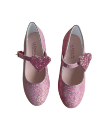 Chaussures flamenco rose coeur scintillement Deluxe