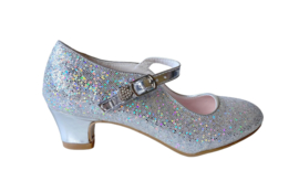 Scarpe Flamenco argento cuore glitterato