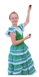 Robe Flamenco vert blanc