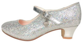 Scarpe Flamenco argento cuore glitterato