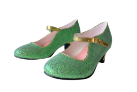 Chaussures flamenco Vert d'or glitter