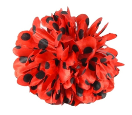 Fleur flamenco rouge pois noir