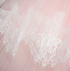 Communie jurk bruidsmeisje Deluxe Classic roze wit + krans