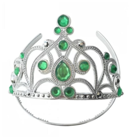 Prinsessenjurk groen geel + GRATIS kroon