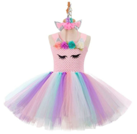 Eenhoorn Unicorn jurk Luxe Prinses roze + GRATIS haarband