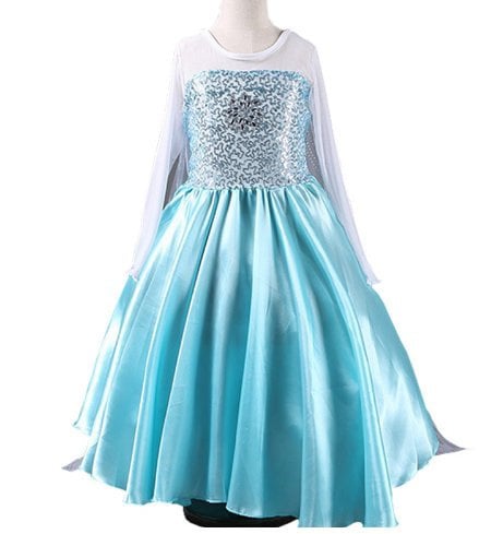 Elsa jurk blauw met ster + GRATIS ketting