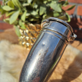 Vintage metalen container met schroefdop én druksluiting 'Mignon"