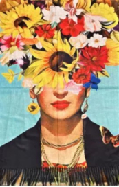 Grote Frida Kahlo shawl met prachtige print nr. 2091
