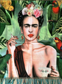 Grote Frida Kahlo shawl met prachtige print nr. 2097