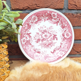 Vintage bord Villeroy & Boch, design Balmoral, rood, Ø 21 cm