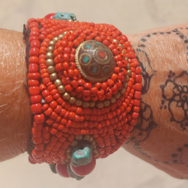 Vintage Tribal Tibetaanse armband kraaltjes nr. 1